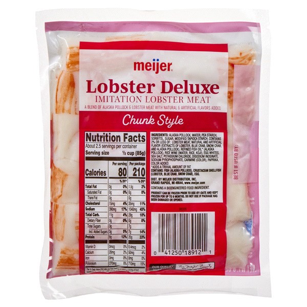 slide 4 of 9, Meijer Lobster Deluxe Imitation Lobster Meat Chunks, 8 oz, 8 oz