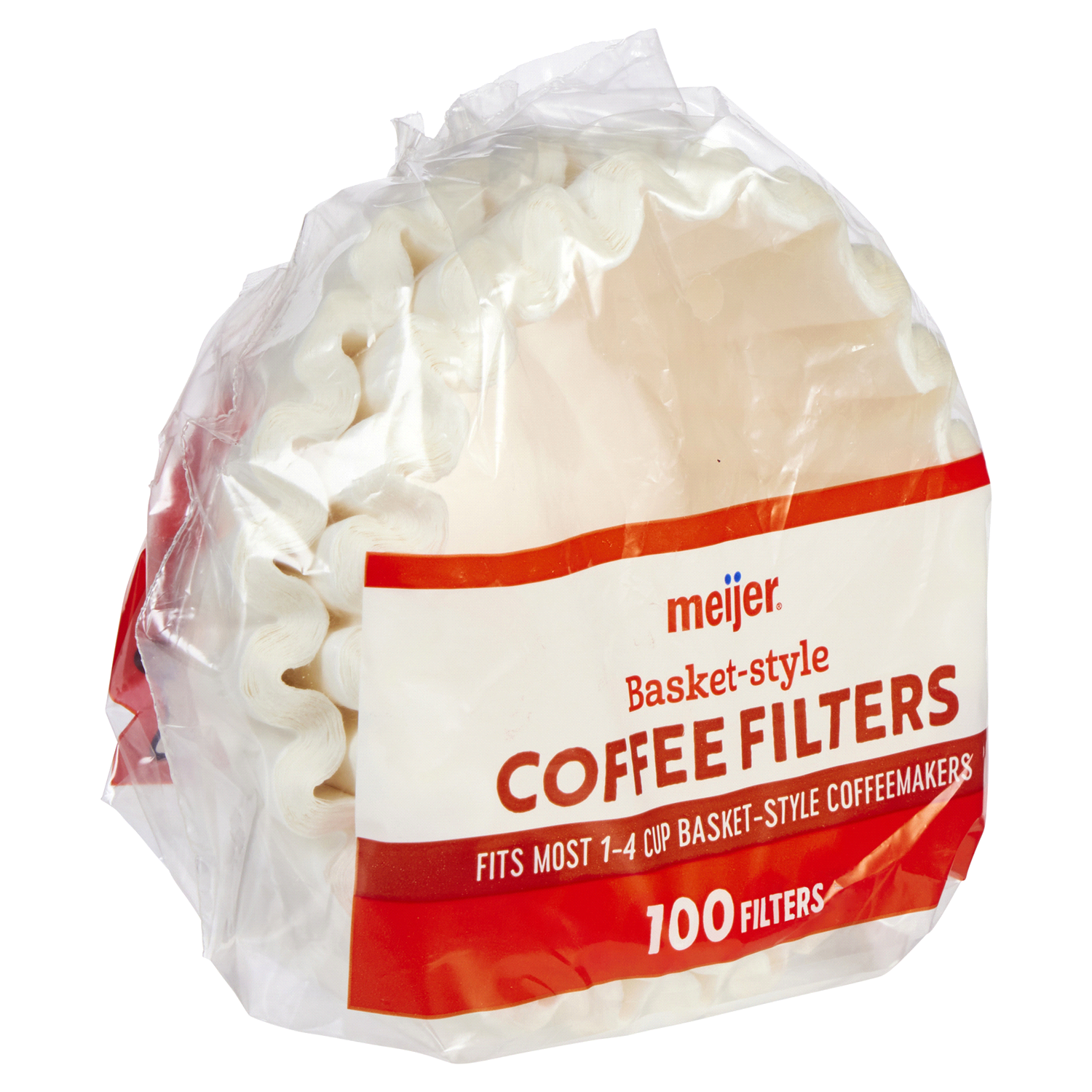 slide 4 of 5, Meijer Basket-Style Coffee Filters for 1-4 Cup Coffee Makers - 100 ct, 100 ct