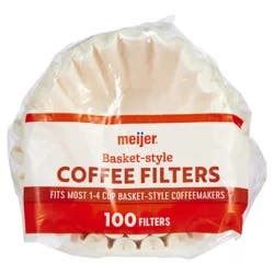 Meijer Basket-Style Coffee Filters for 1-4 Cup Coffee Makers - 100 ct