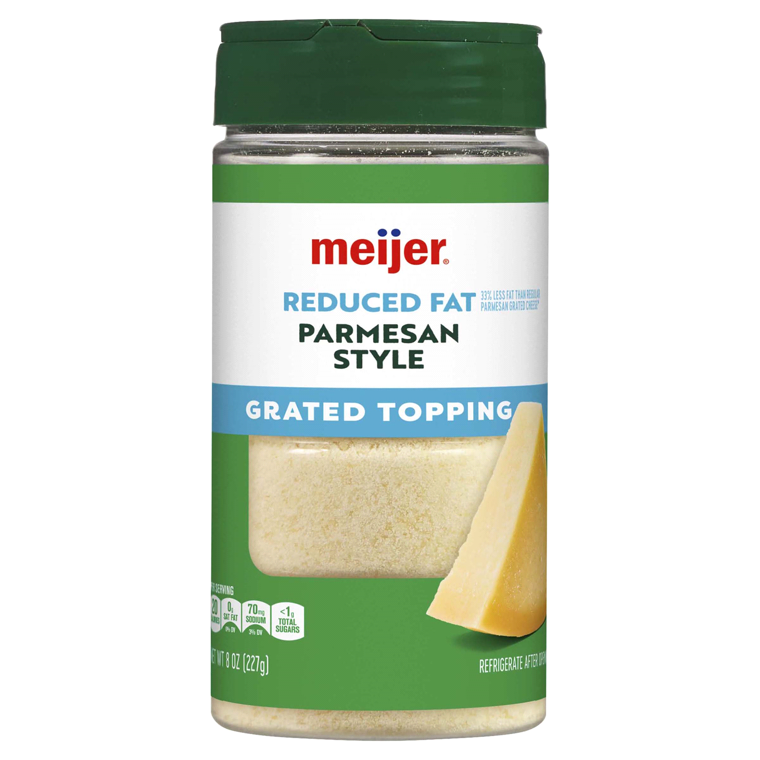 slide 1 of 2, Meijer Reduced Fat Grated Parmesan Cheese, 8 oz