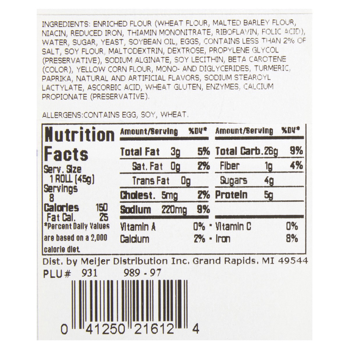 slide 2 of 3, FRESH FROM MEIJER Meijer Hot Dog Egg Bun 8 ct., 8 ct