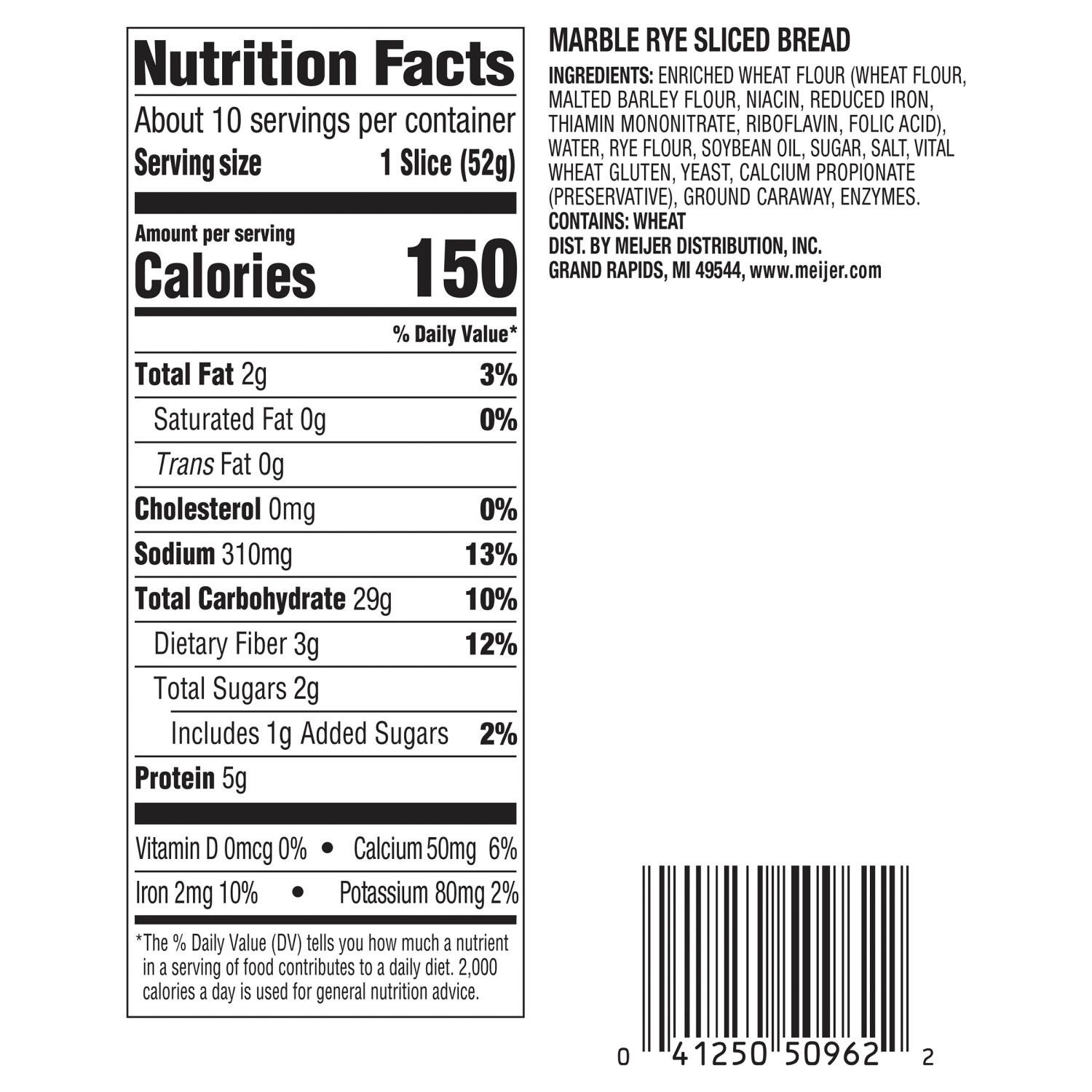 slide 3 of 5, Meijer Detroit Marble 5/8" Half Loaf, 21.1 oz