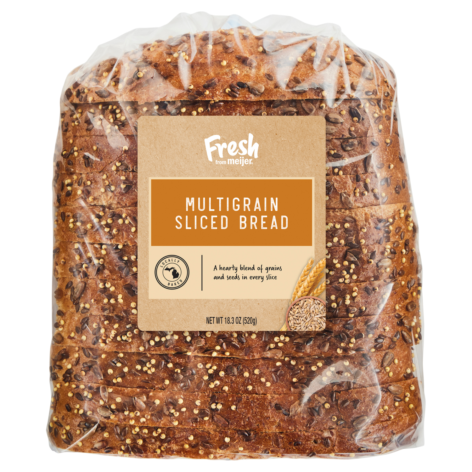 slide 1 of 5, Meijer Detroit Multigrain Seeded 5/8" Half Loaf, 21.1 oz