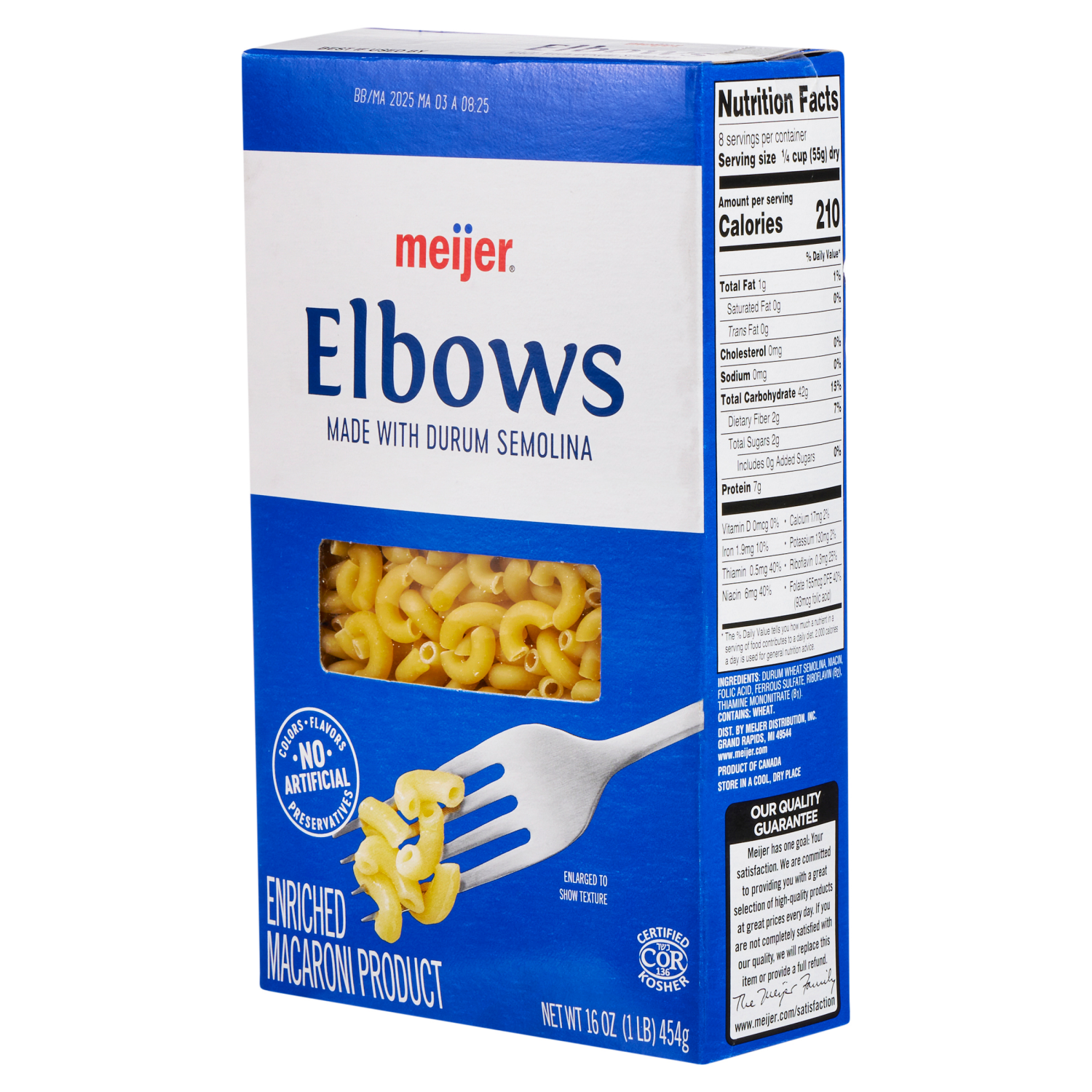 slide 7 of 8, Meijer Elbow Macaroni Pasta, 16 oz