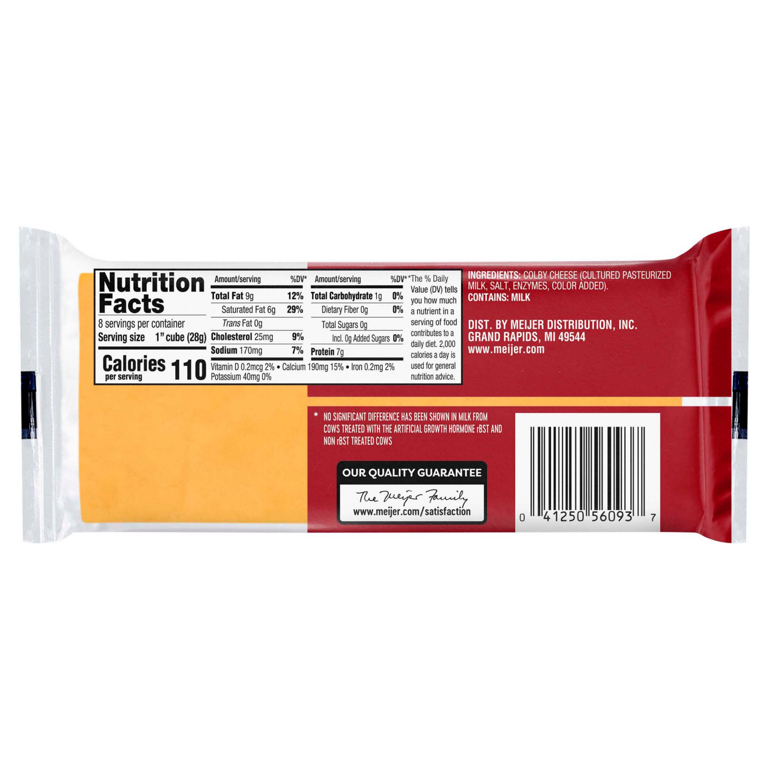 slide 2 of 2, Meijer Colby ChunkCheese, 8 oz