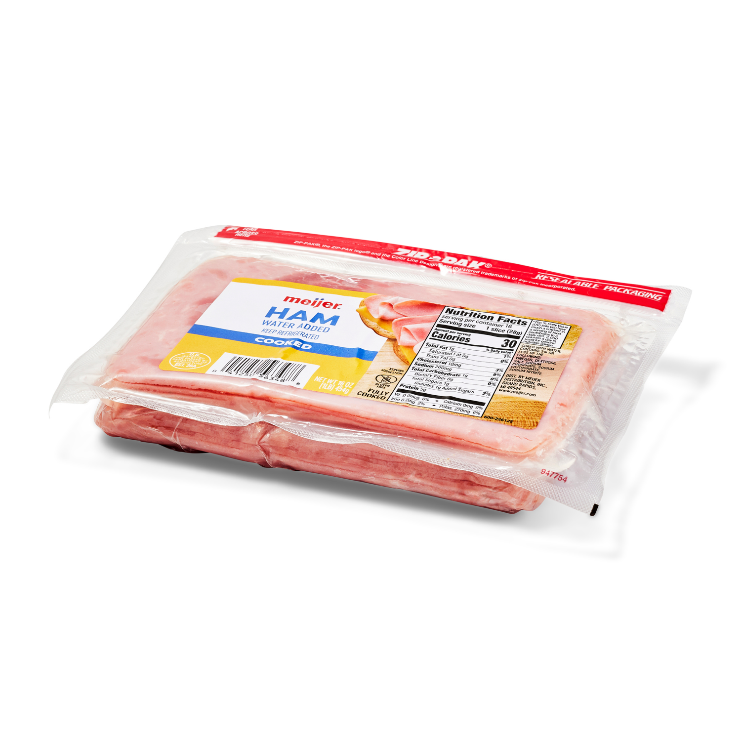 slide 2 of 3, Meijer Cooked Ham Lunchmeat, 16 oz