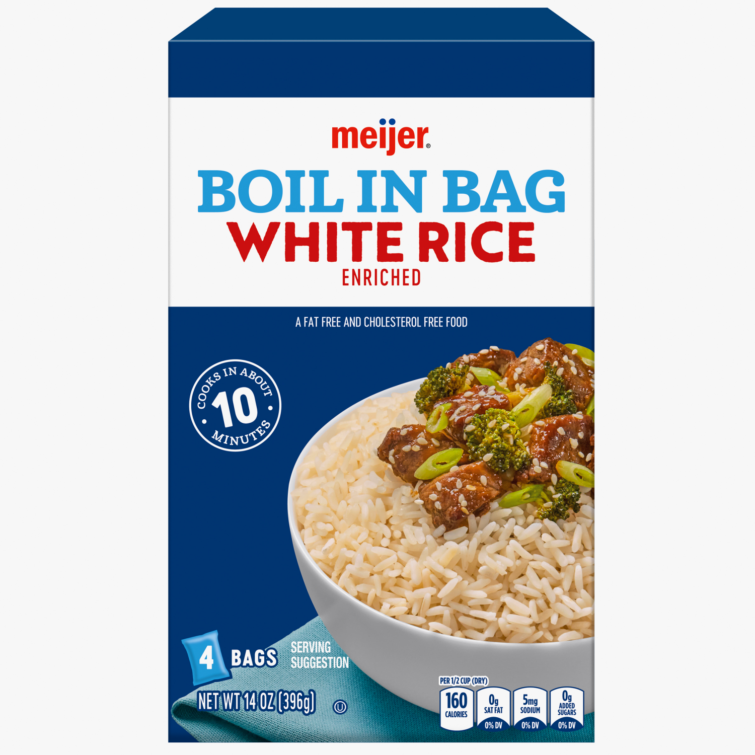 slide 1 of 5, Meijer Instant Boil in Bag White Rice, 14 oz