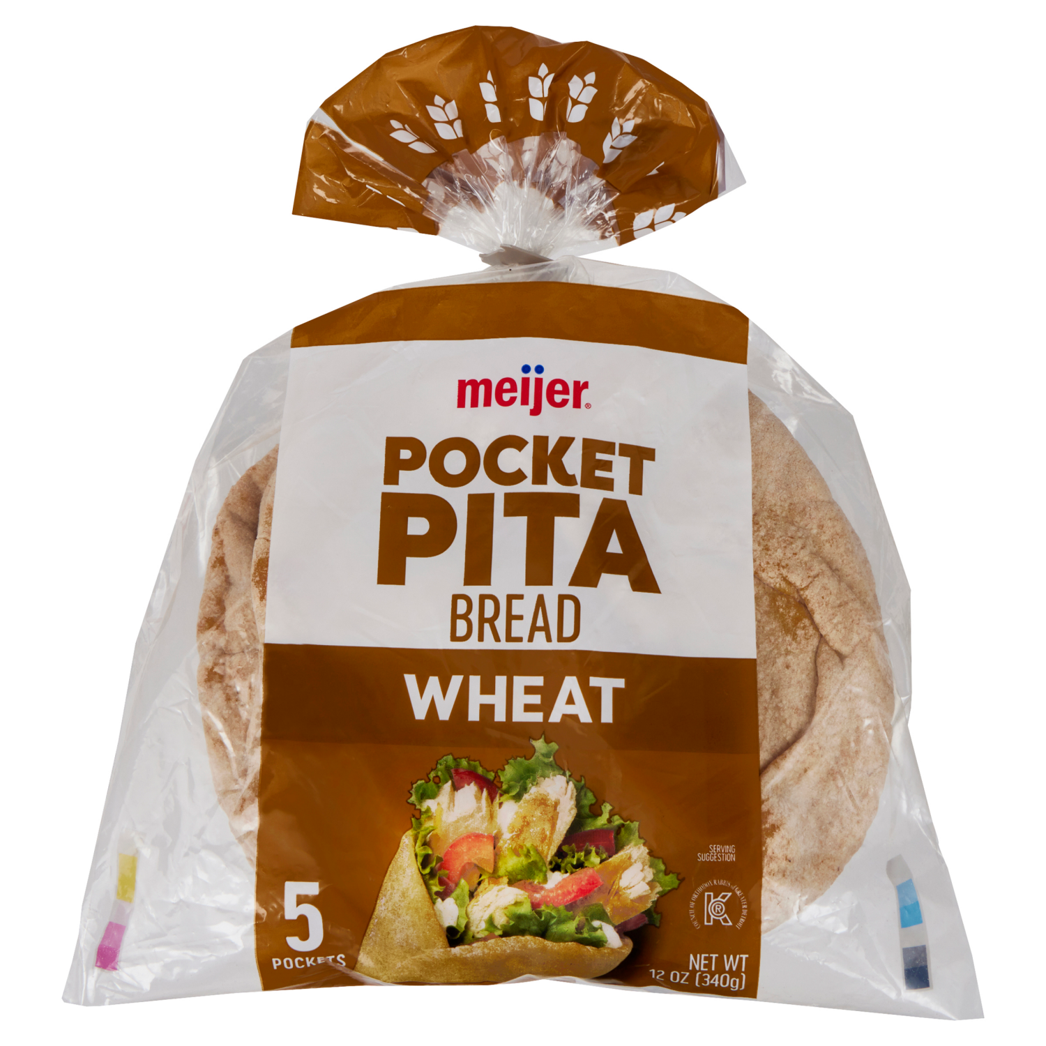 slide 1 of 2, Meijer Wheat Pocket Pita Bread, 5 ct