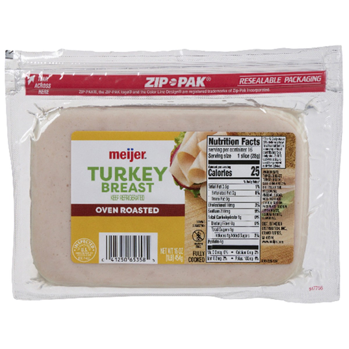 slide 1 of 2, Meijer Oven Roasted Turkey Breast Lunchmeat, 16 oz