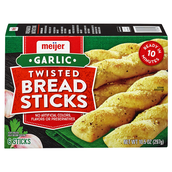 slide 2 of 13, Meijer Twisted Garlic Bread Sticks, 10.5 oz