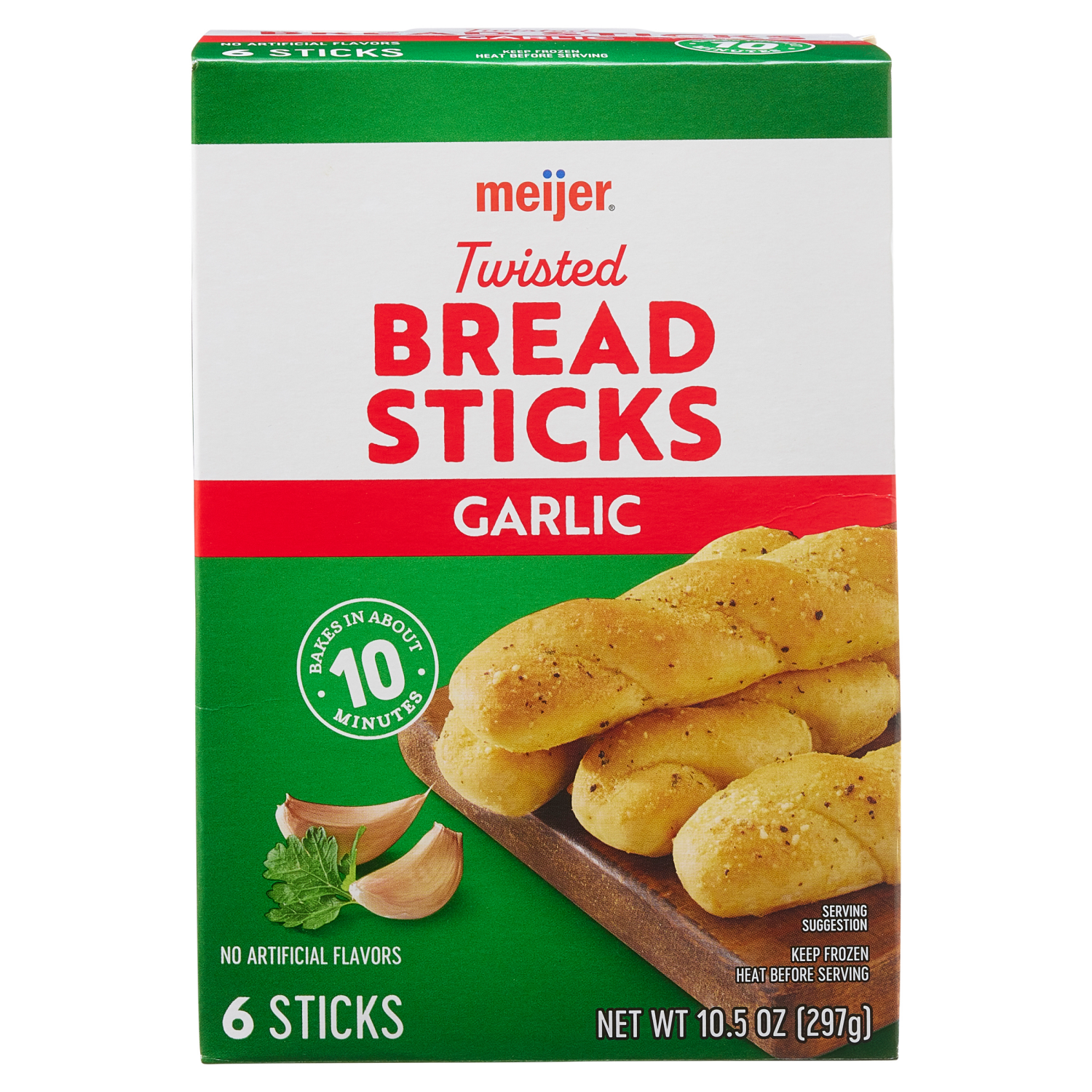 slide 1 of 6, Meijer Twisted Garlic Bread Sticks, 10.5 oz