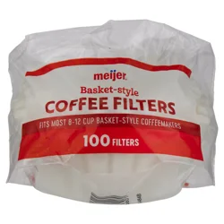 Meijer Basket-Style Coffee Filters for 8-12 Cup Coffee Makers - 100 ct