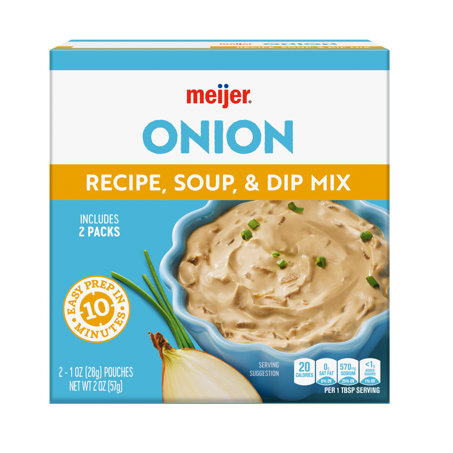 slide 1 of 5, Meijer Onion Recipe, Soup & Dip Mix, 2 oz