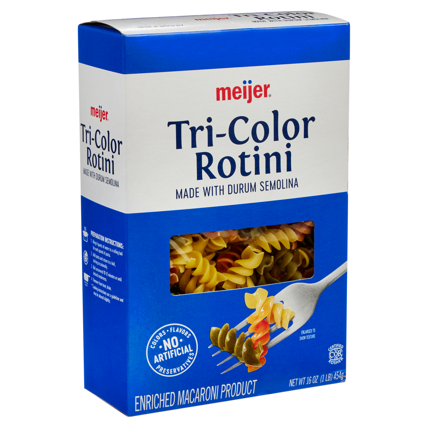 slide 6 of 8, Meijer Tri-Color Rotini Pasta, 16 oz