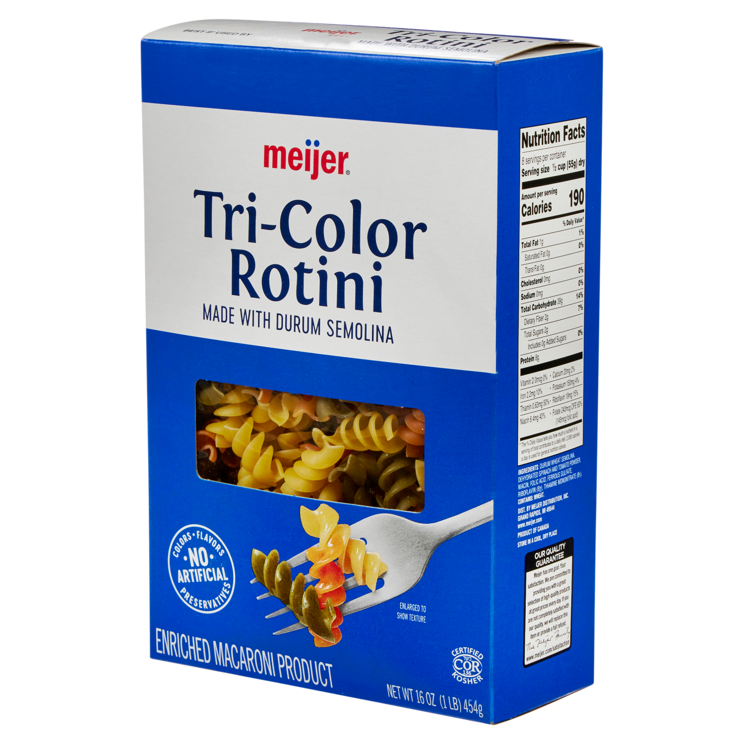 slide 7 of 8, Meijer Tri-Color Rotini Pasta, 16 oz