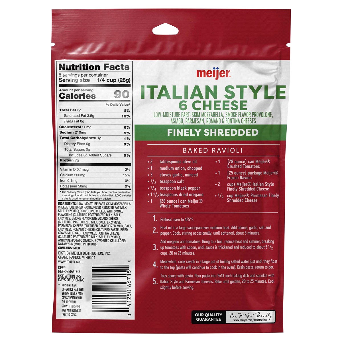 slide 2 of 2, Meijer Finely Shredded Italian Cheese, 8 oz