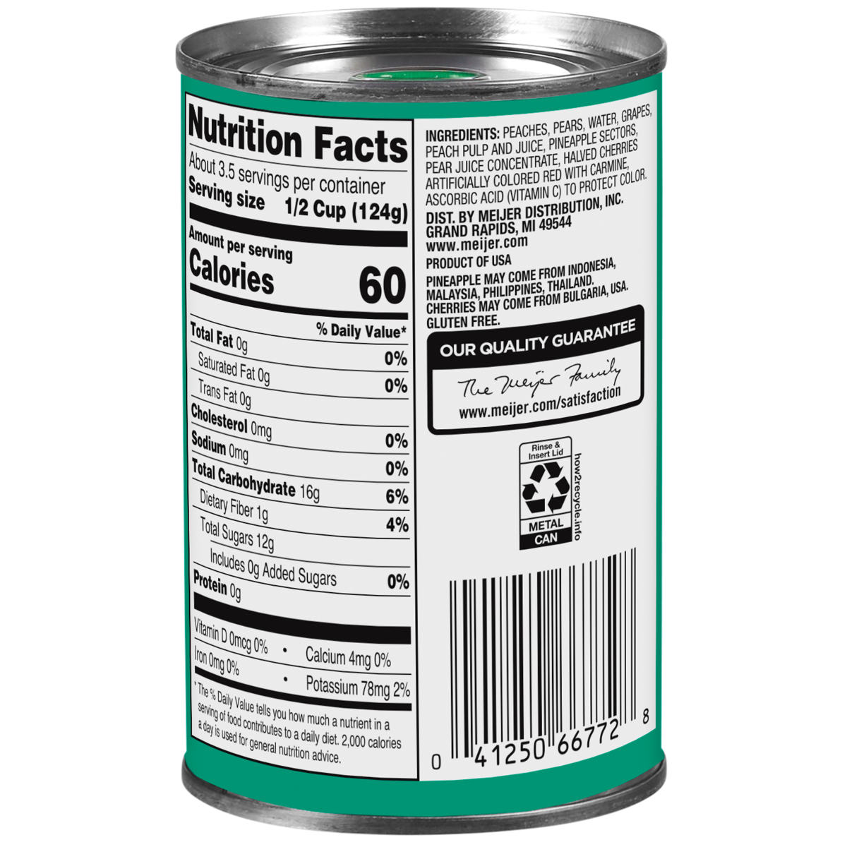 slide 2 of 2, Meijer Mixed Fruit Cocktail in 100% Juice, 15 oz