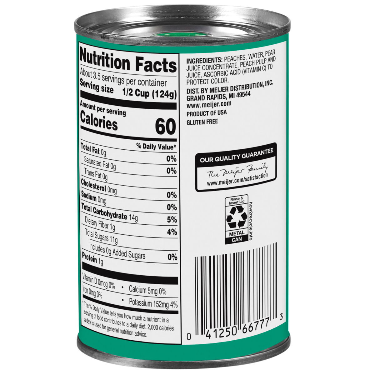 slide 2 of 2, Meijer Peach Halves in 100% Juice, 15 oz