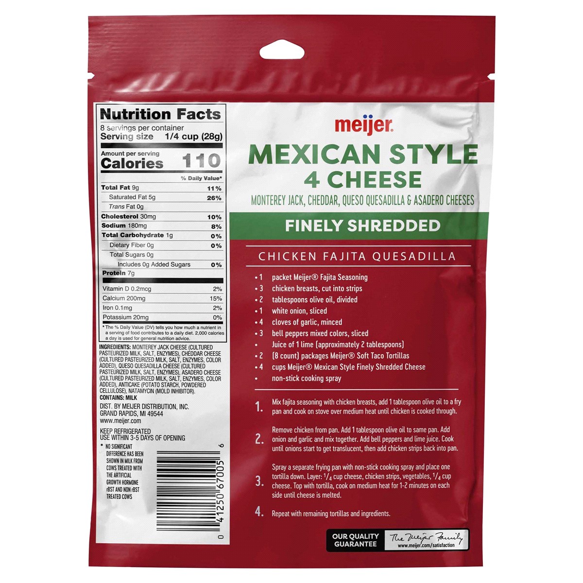 slide 2 of 2, Meijer Finely Shredded Mexican Cheese, 8 oz