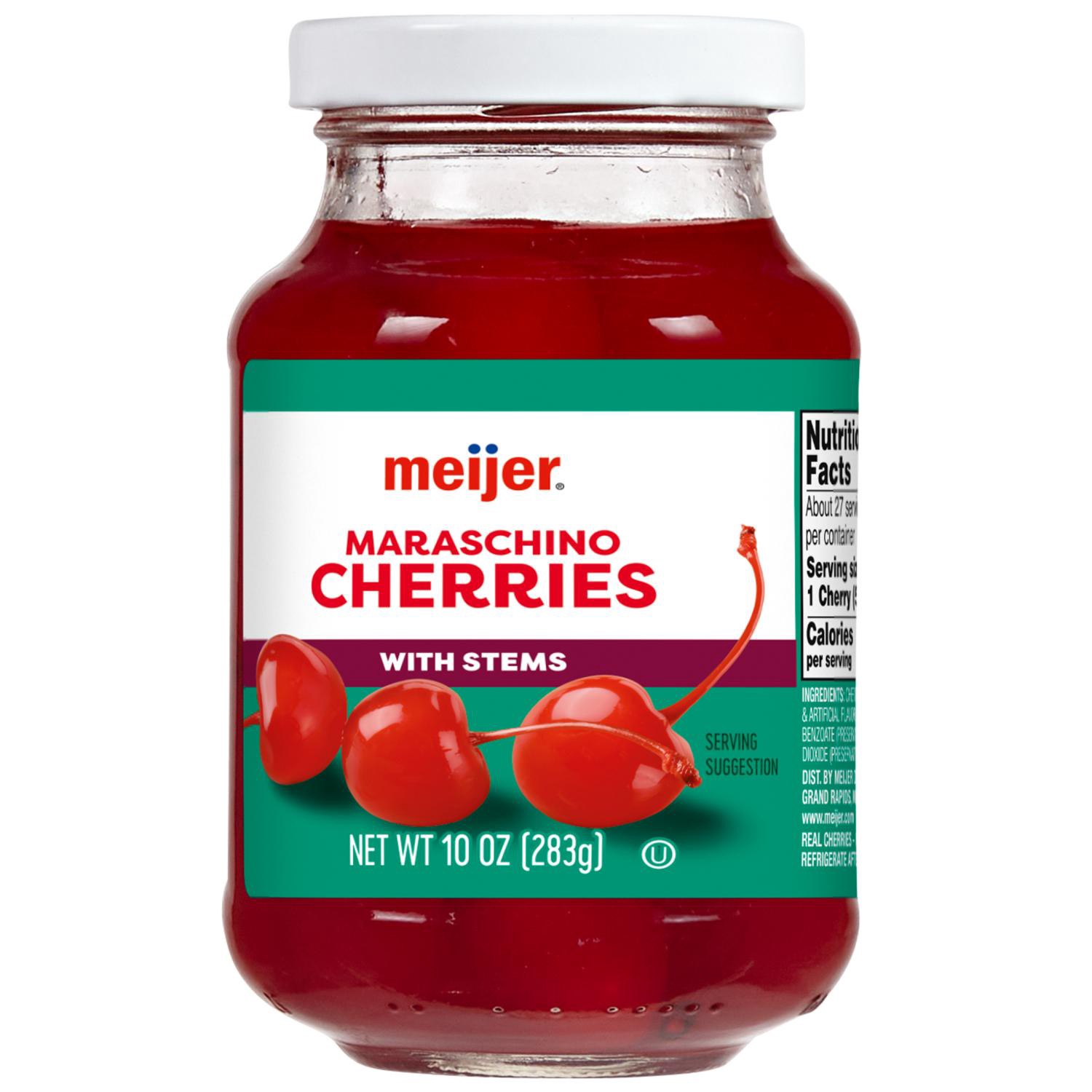 slide 1 of 3, Red Maraschino Cherries With Stems, 10 Oz, 10 oz