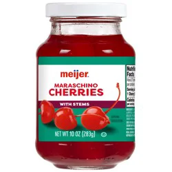 Meijer Red Maraschino Cherries With Stems, 10 Oz