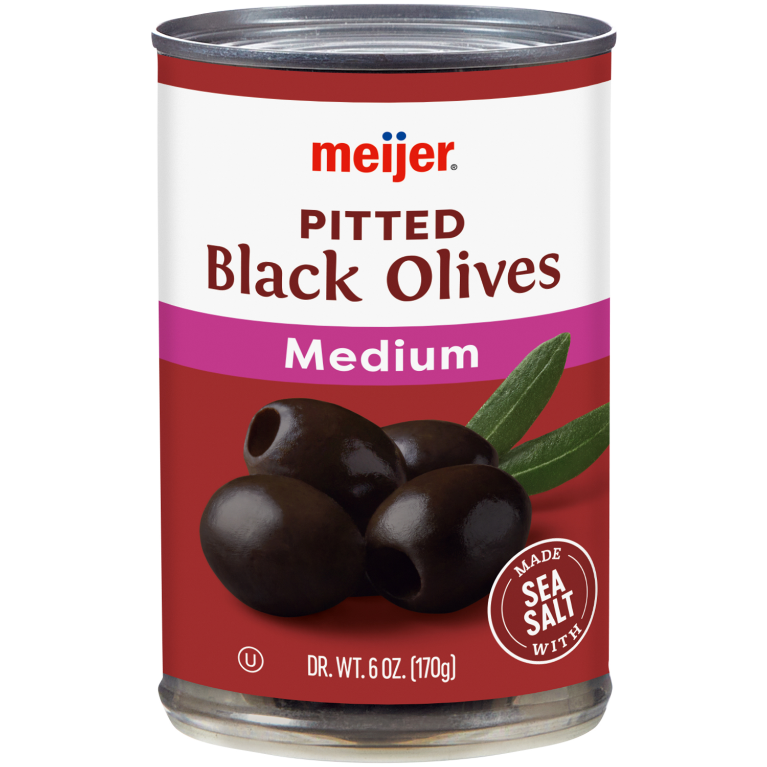 slide 1 of 3, Meijer Medium Black Pitted Ripe Olives, 6 oz