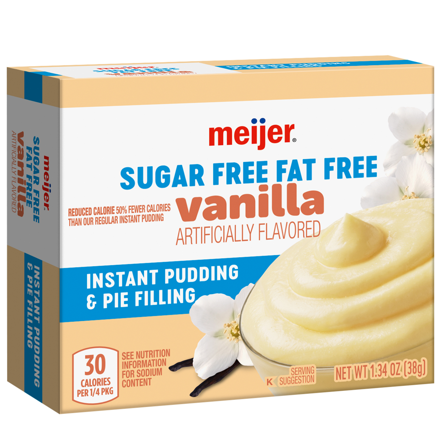 slide 4 of 5, Meijer Sugar Free Instant Vanilla Pudding & Pie Filling - 1.34 oz, 1.34 oz
