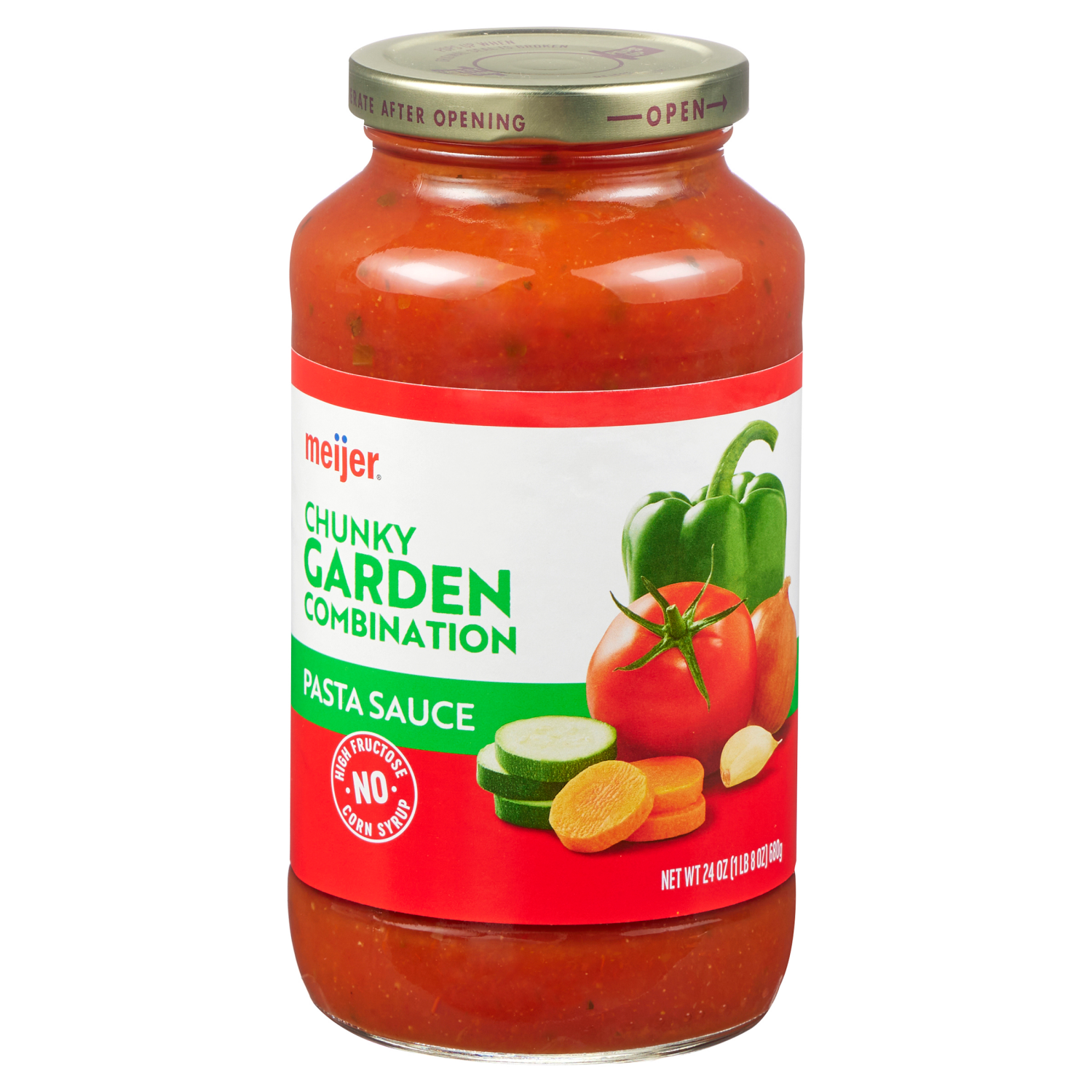 slide 3 of 3, Meijer Chunky Garden Combination Pasta Sauce, 24 oz