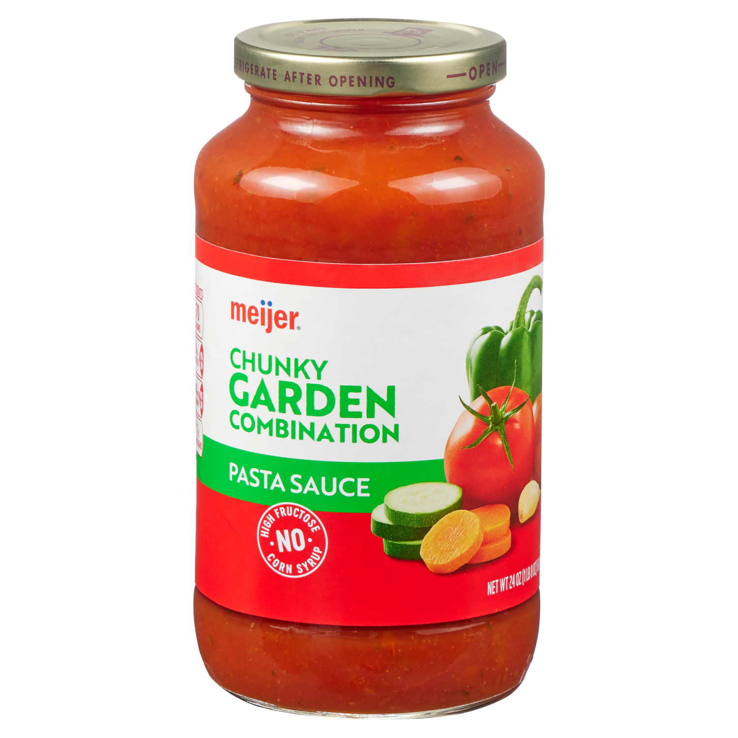 slide 1 of 3, Meijer Chunky Garden Combination Pasta Sauce, 24 oz