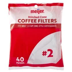 Meijer Coffee Filters #2 Cone - 40 ct