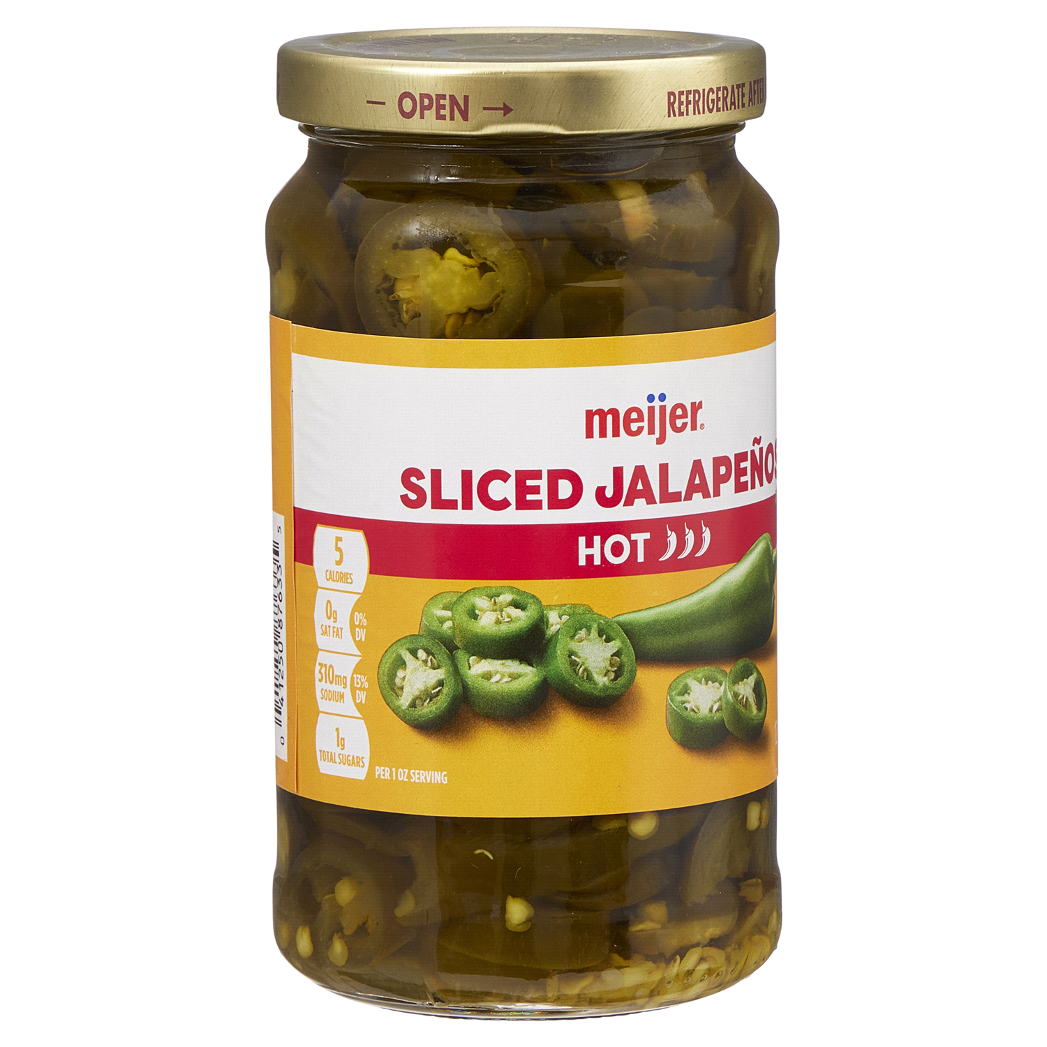 slide 4 of 4, Meijer Jalapenos Sliced Hot, 12 oz