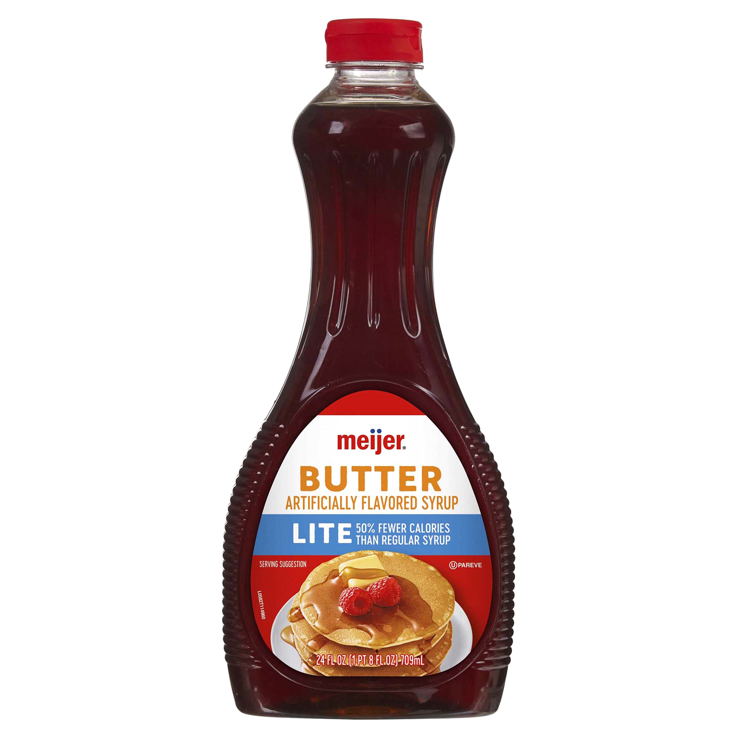 slide 1 of 2, Meijer Lite Butter Flavored Syrup, 24 oz