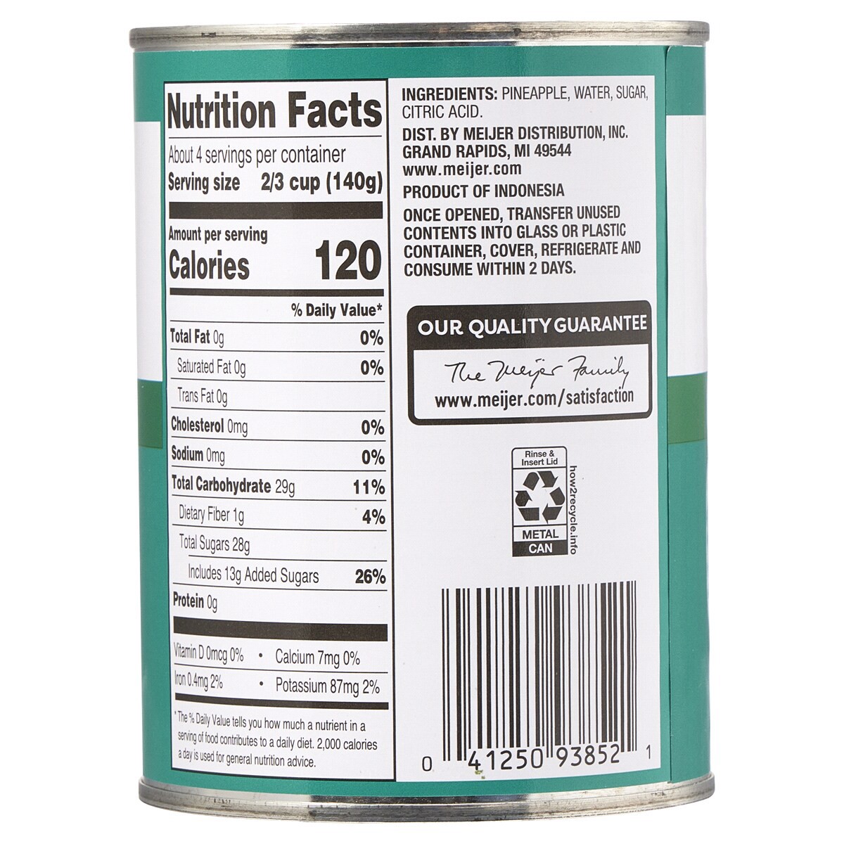 slide 2 of 2, Meijer Sliced Pineapple in Syrup, 20 oz