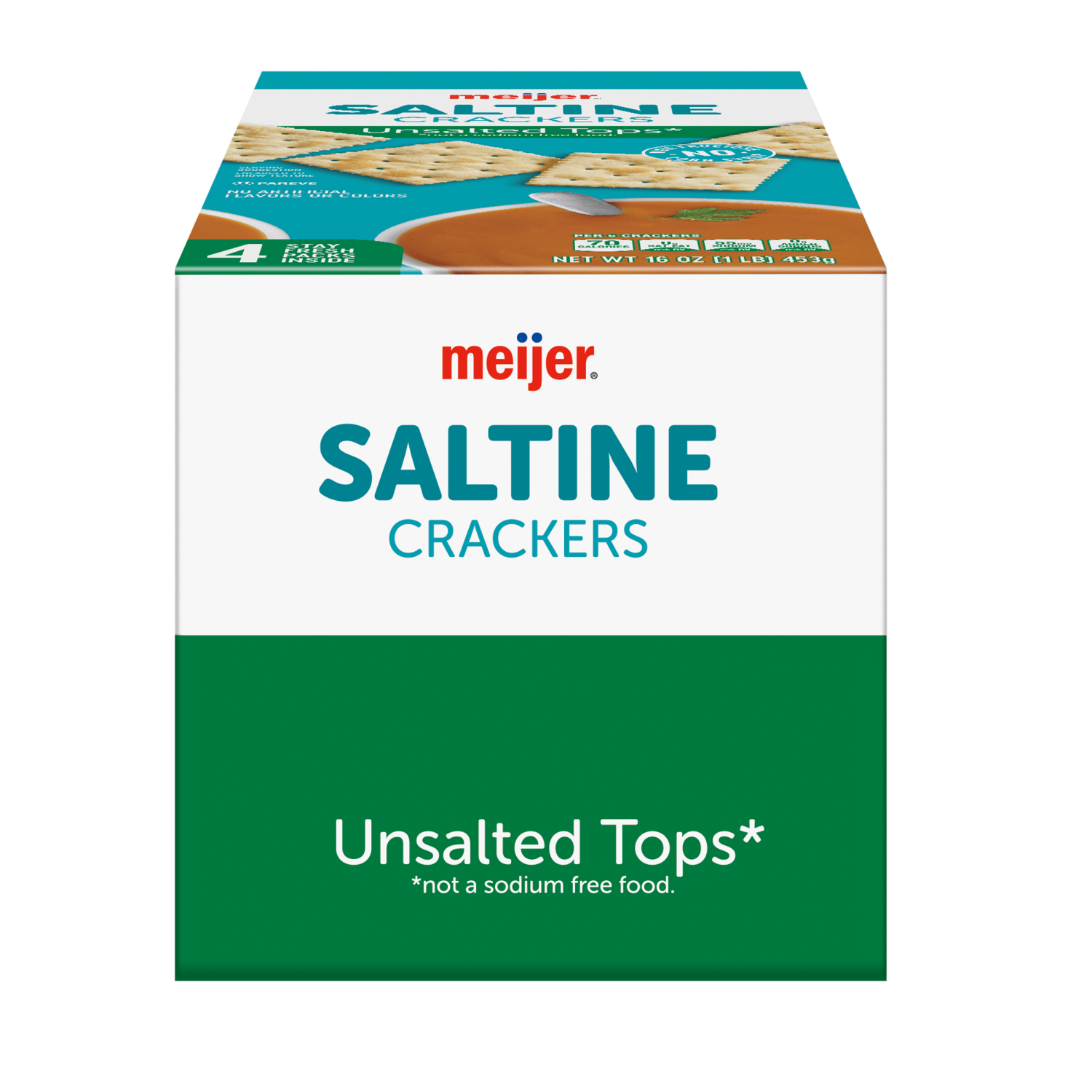 slide 3 of 8, Meijer Select Saltine No Salt, 16 oz