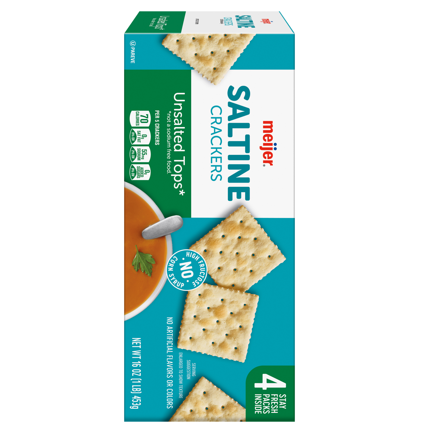slide 5 of 8, Meijer Select Saltine No Salt, 16 oz