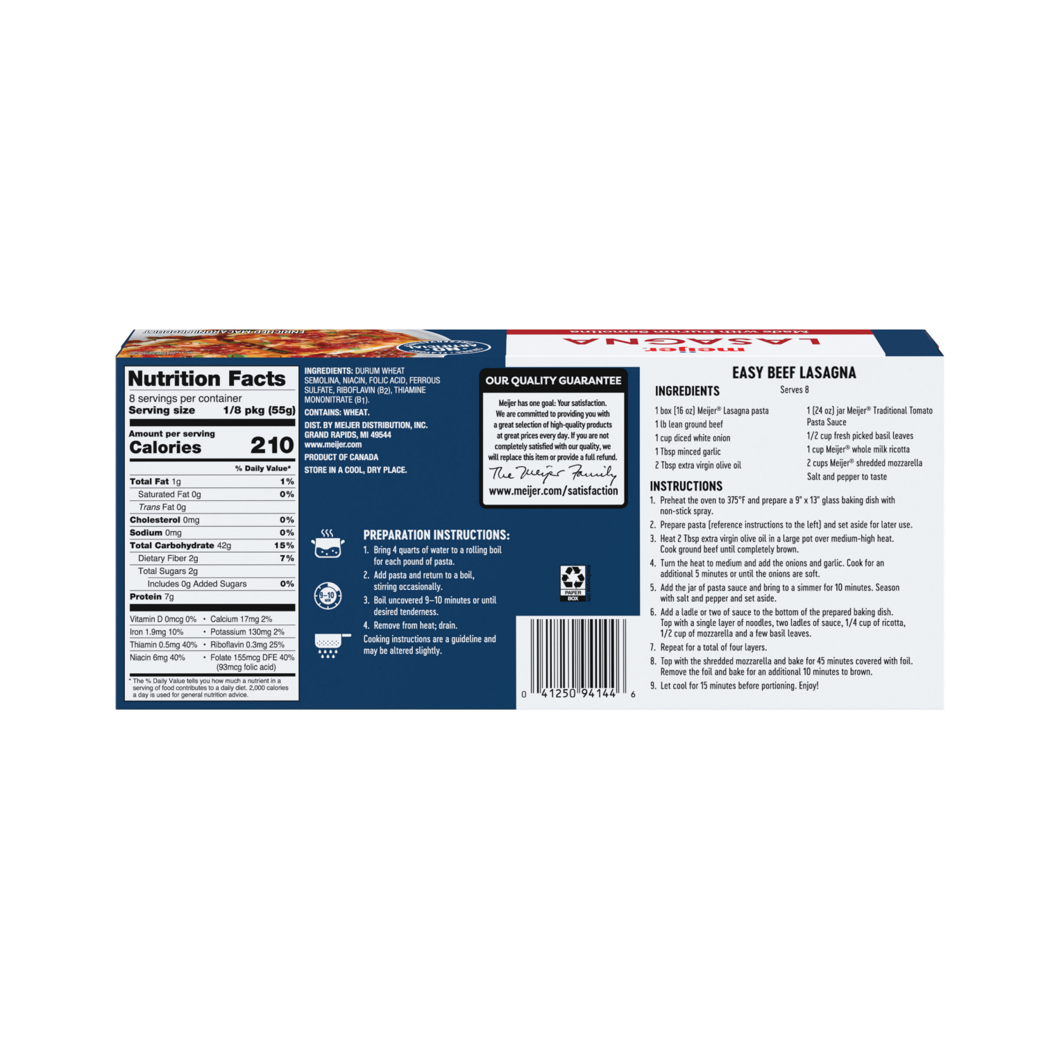 slide 2 of 5, Meijer Lasagna Pasta, 16 oz