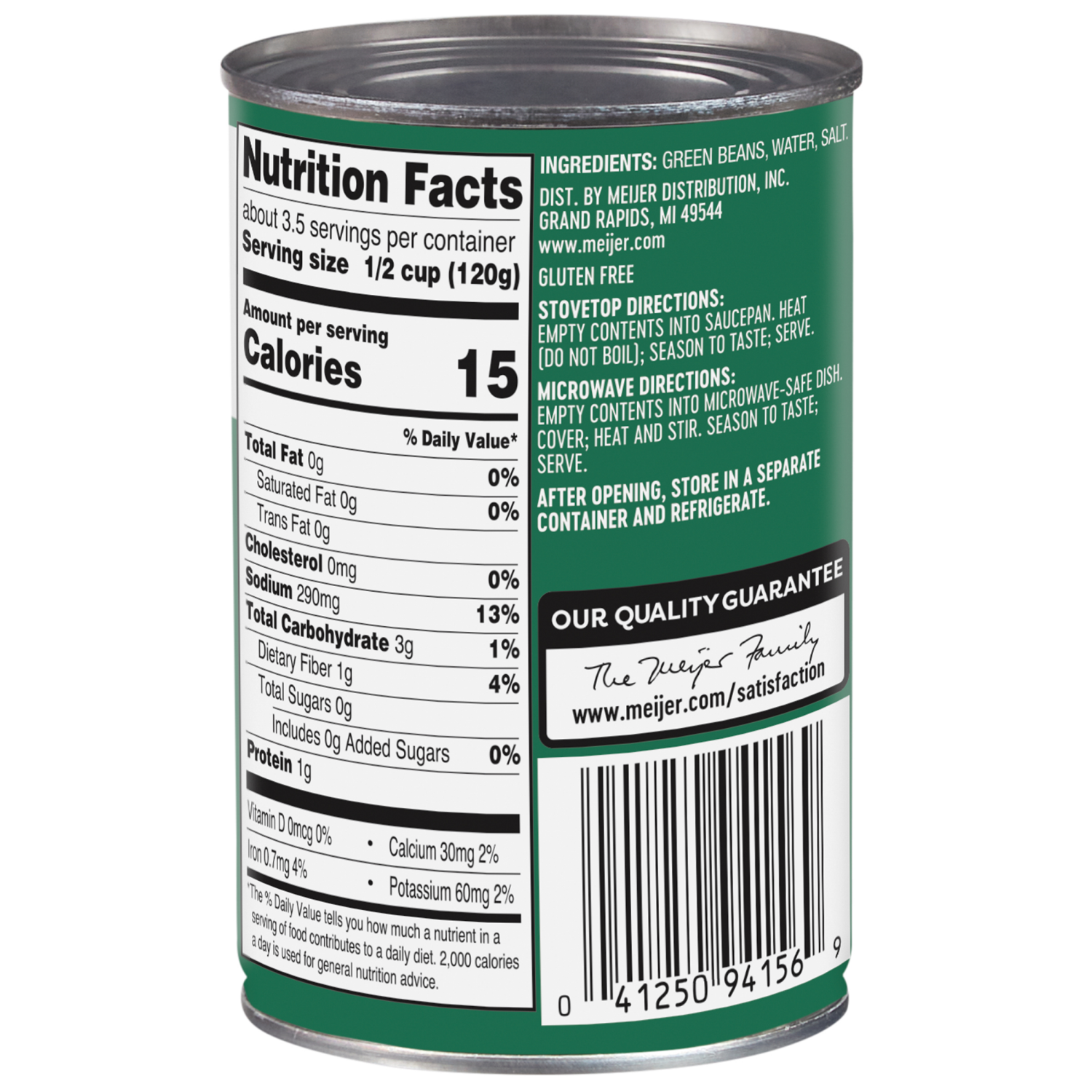 slide 2 of 5, Meijer Green Beans Whole, 14.5 oz