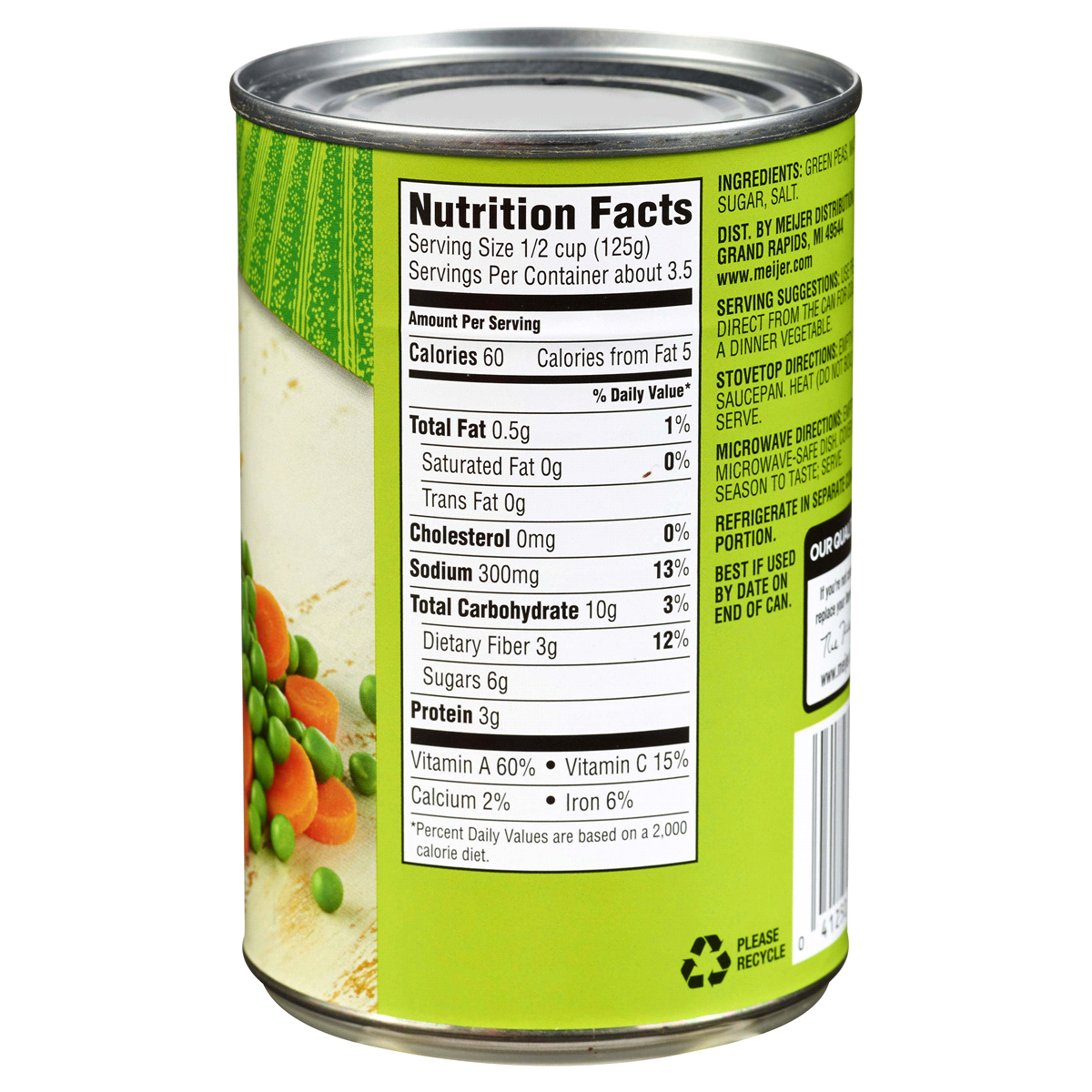 slide 3 of 3, Meijer Peas & Carrots, 15 oz