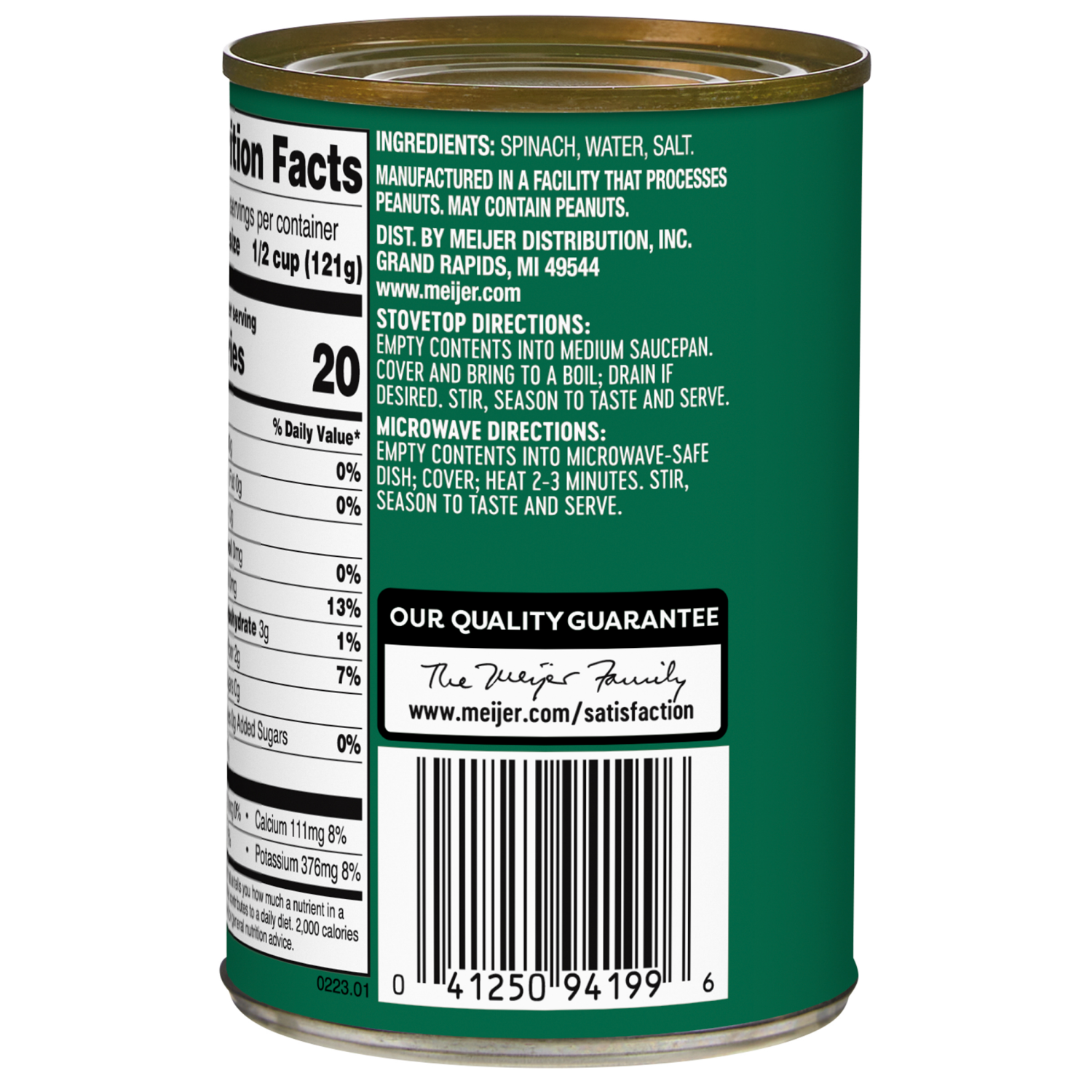 slide 2 of 3, Meijer Cut Leaf Spinach, 13.5 oz