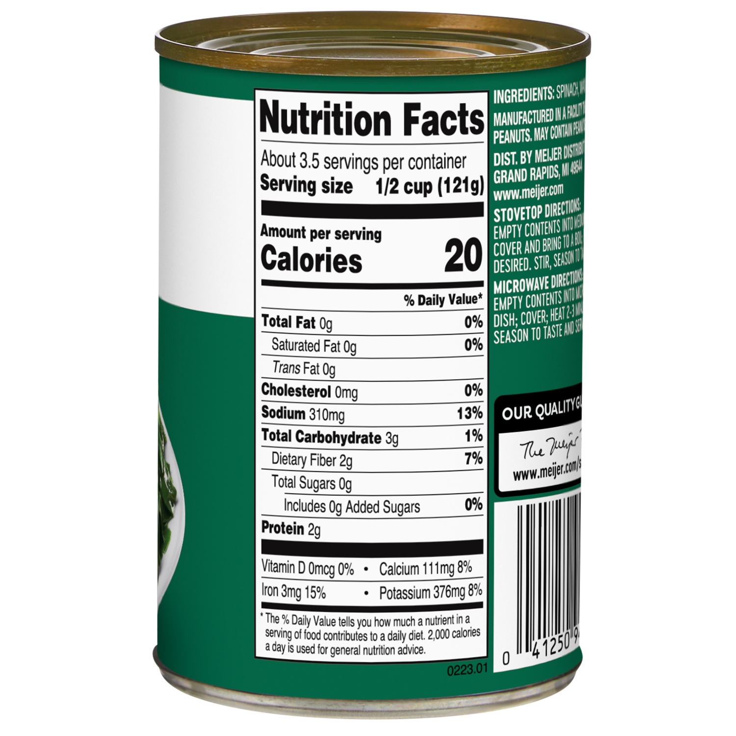 slide 3 of 3, Meijer Cut Leaf Spinach, 13.5 oz