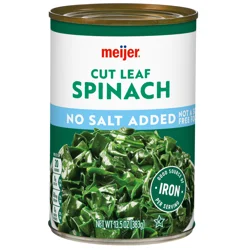 Meijer No Salt Added Cut Leaf Spinach, 14 Oz