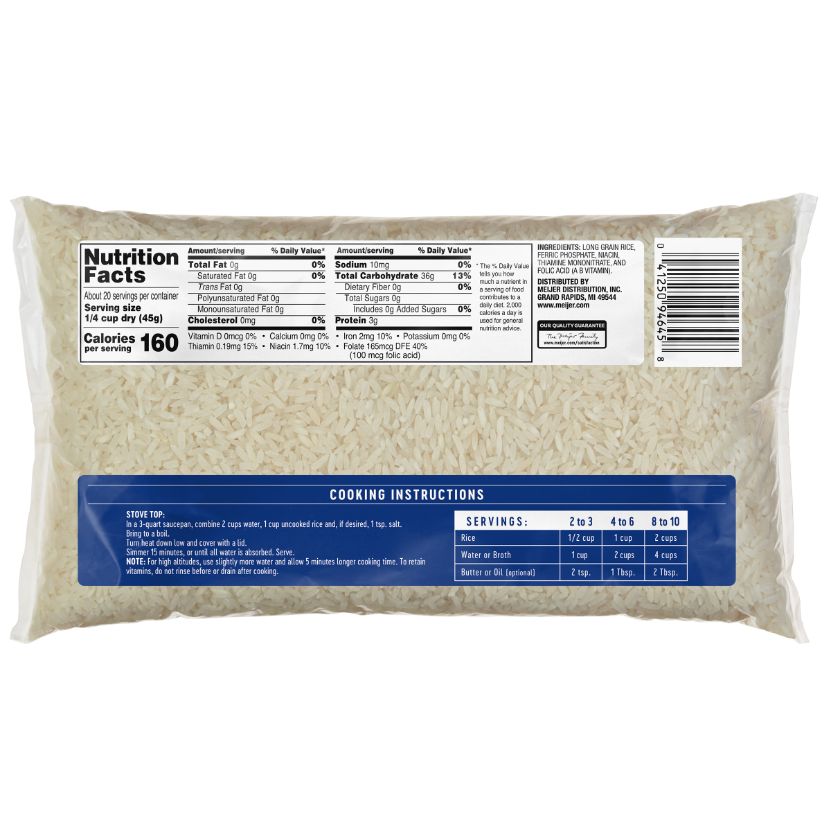 slide 2 of 2, Meijer Extra Long Grain Rice, 32 oz