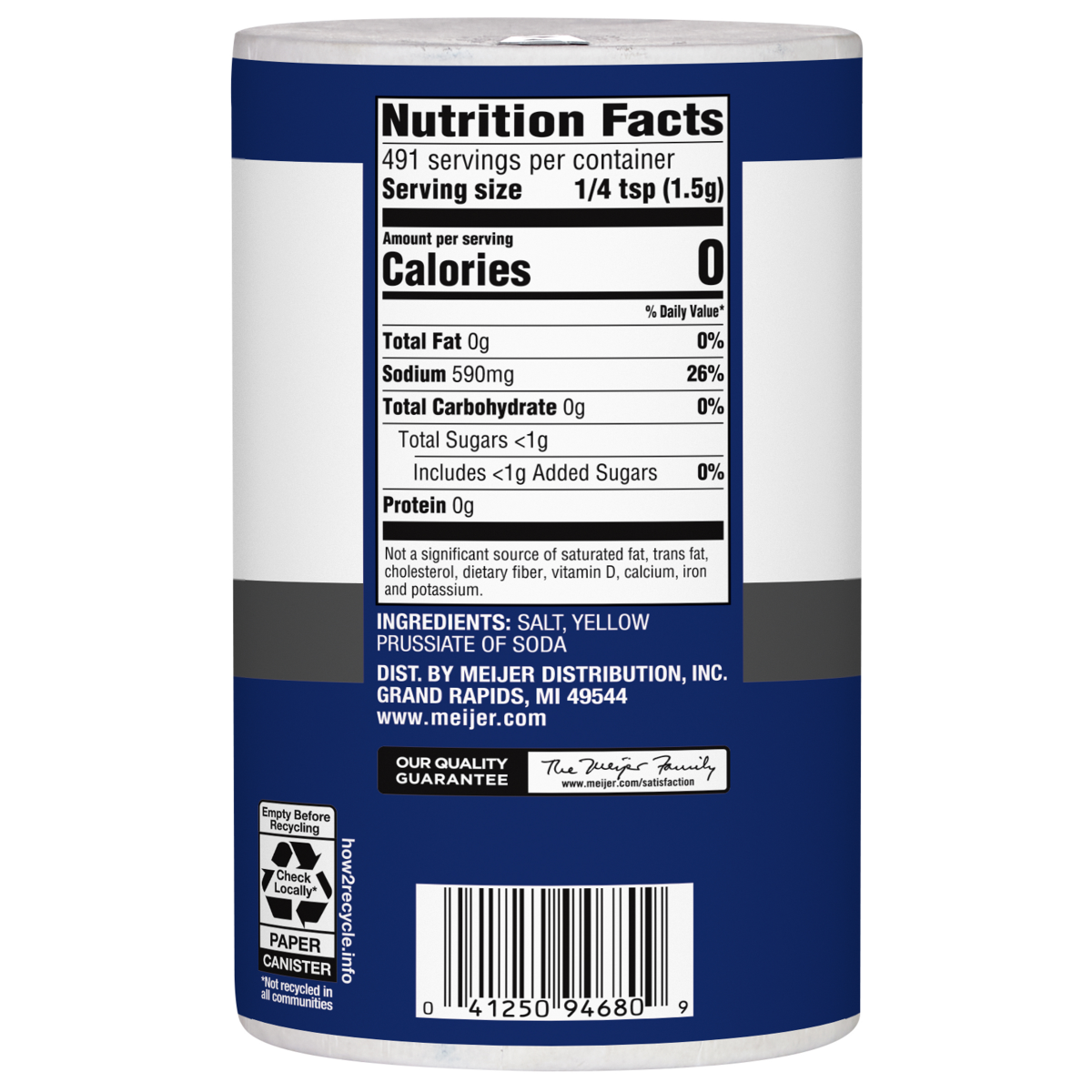 slide 2 of 2, Meijer Free Flowing Plain Salt - 26 oz, 26 oz