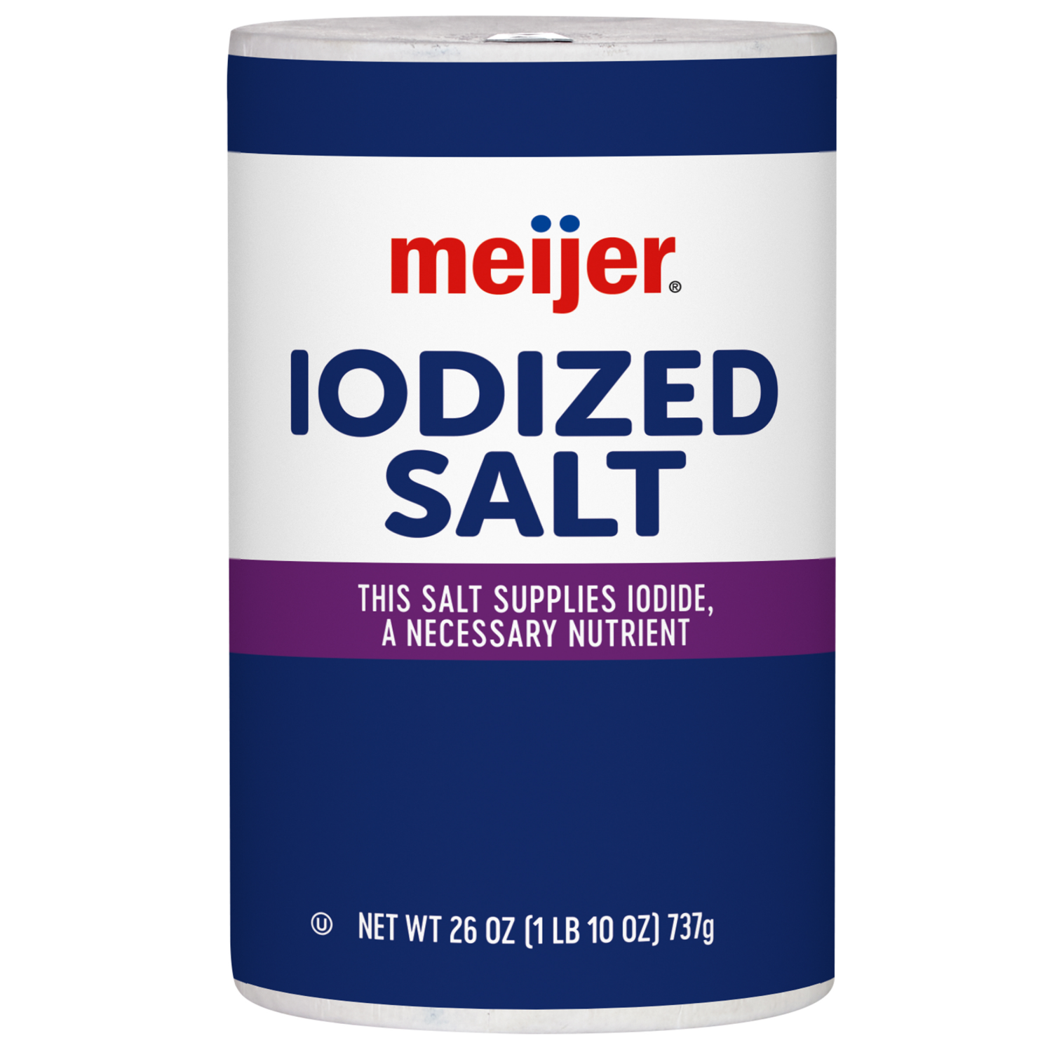 slide 1 of 2, Meijer Iodized Salt, 26 oz