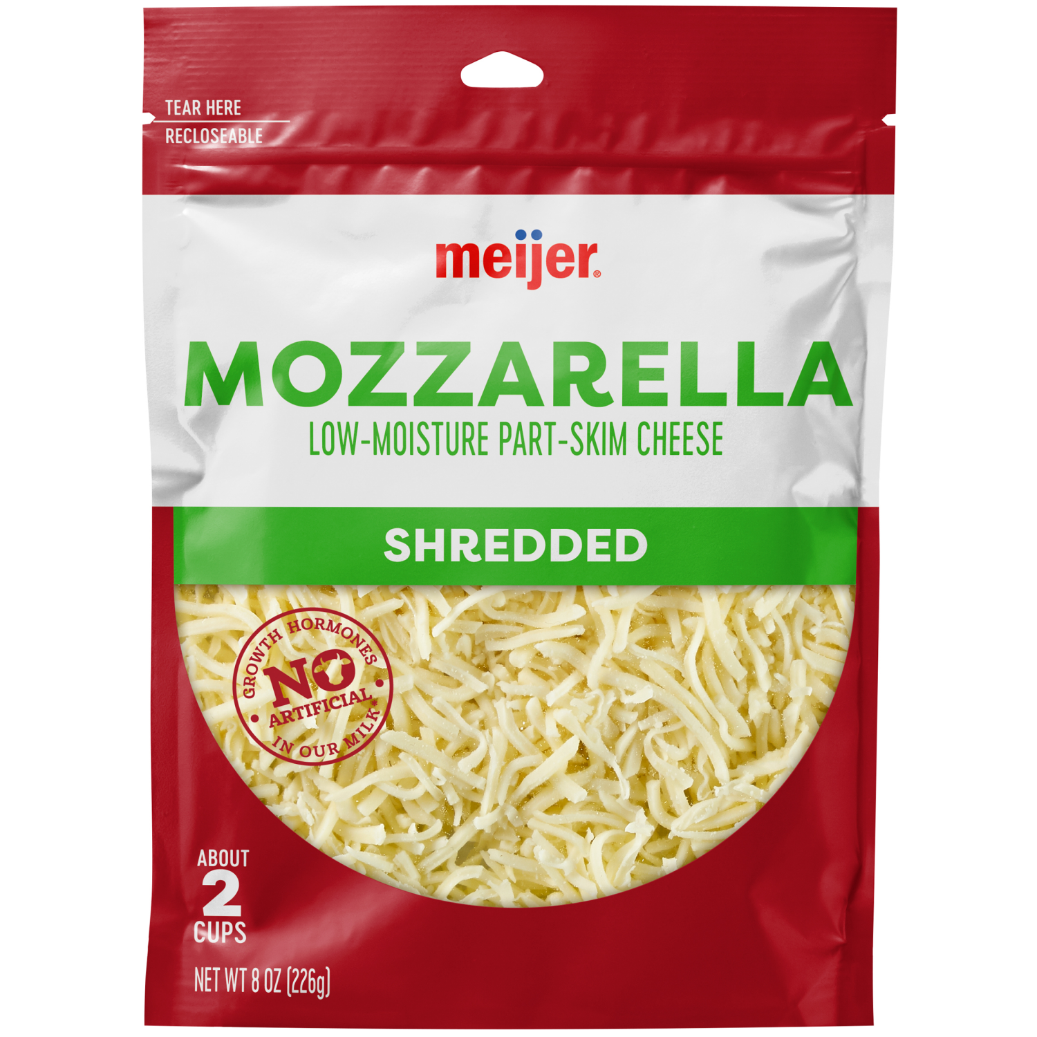 slide 1 of 2, Meijer Shredded Mozzarella Cheese, 8 Oz, 8 oz