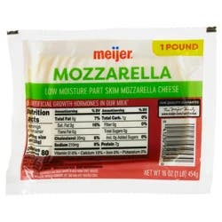 Meijer Low Moisture Part-Skim Mozzarella Cheese