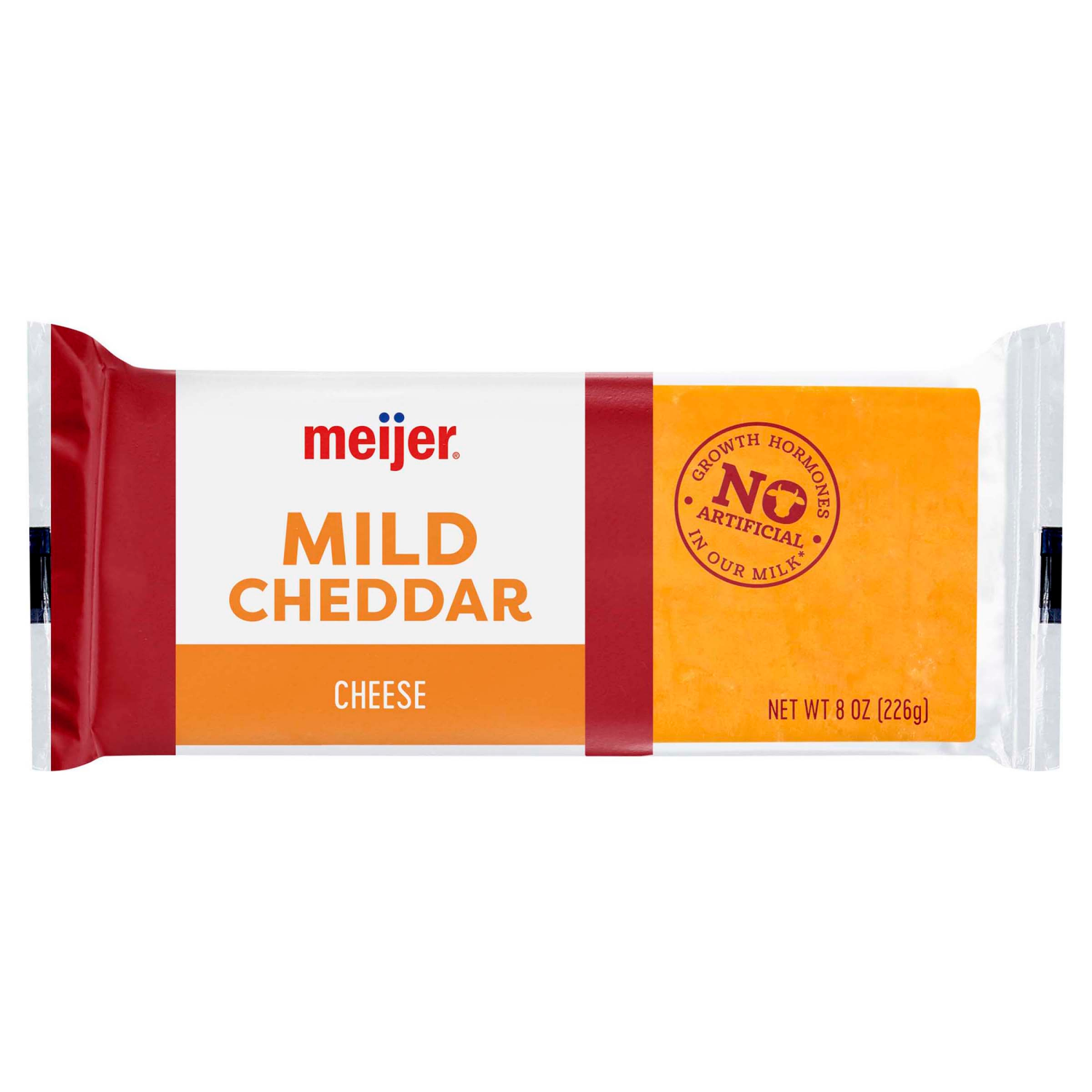 slide 1 of 2, Meijer Mild Cheddar Chunk Cheese - 8 oz, 8 oz