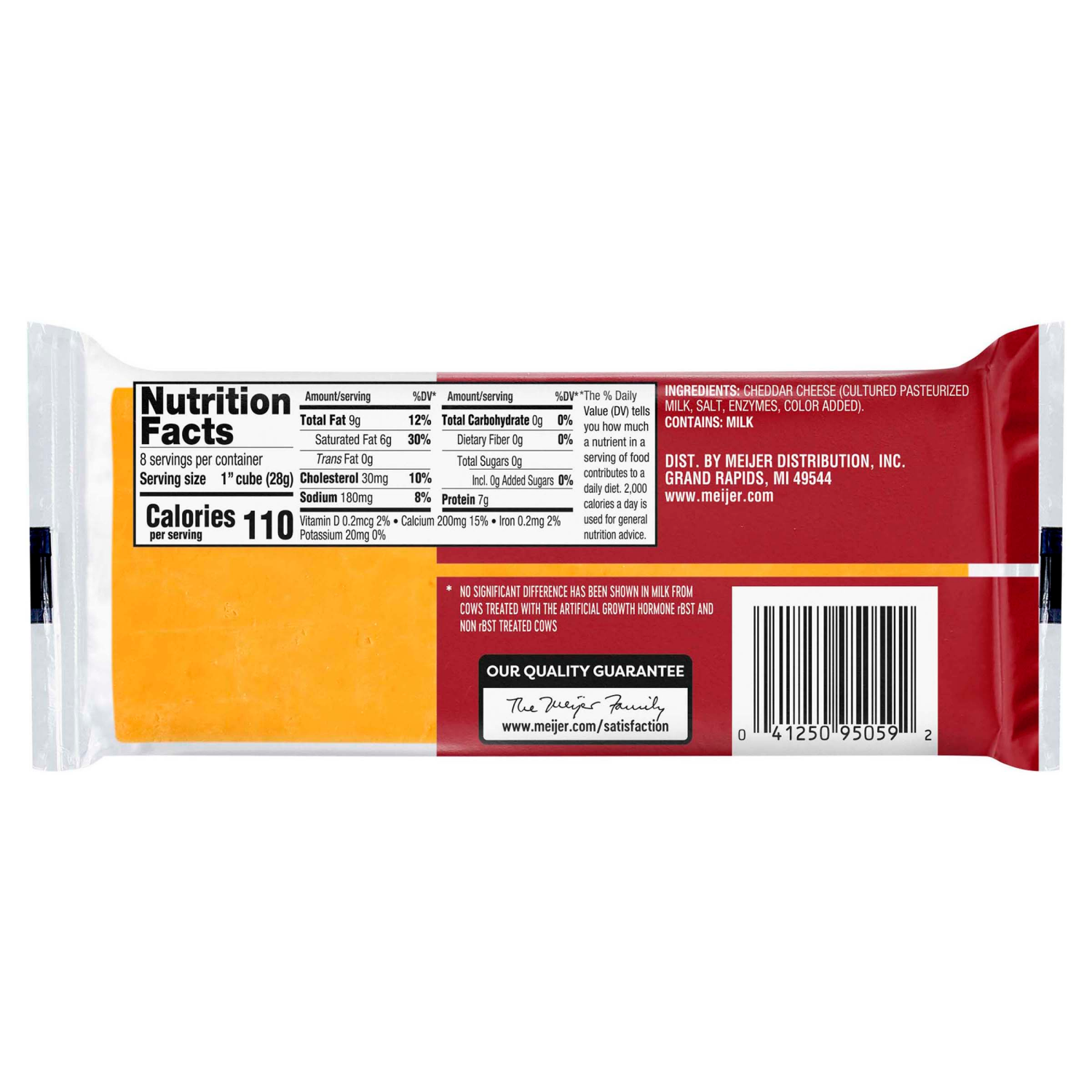 slide 2 of 2, Meijer Chunk Extra Sharp Cheddar Cheese - 8 oz, 8 oz