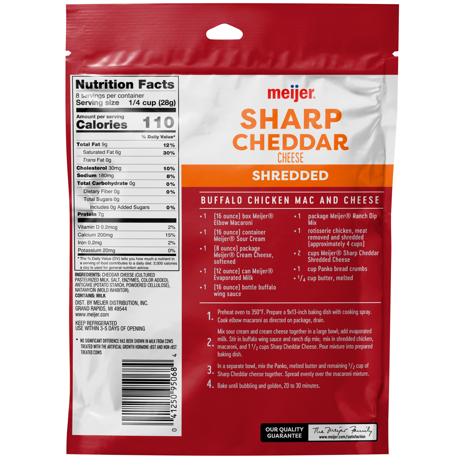 slide 2 of 2, Meijer Shredded Sharp Cheddar Cheese, 8 oz
