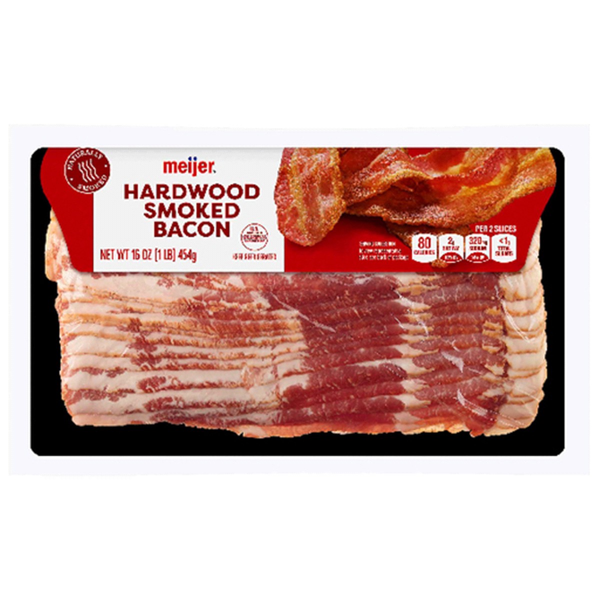 slide 1 of 5, Meijer Hardwood Smoked Bacon, 16 Oz, 16 oz